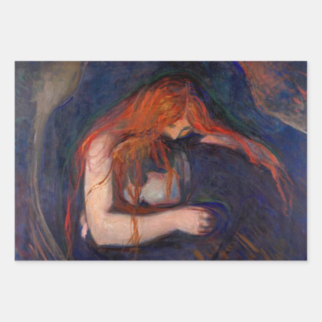 Edvard Munch - Vampire / Liebe und Schmerz Geschenkpapier Set (Vorderseite)