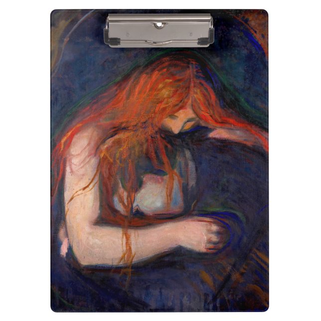 Edvard Munch - Vampire / Liebe und Schmerz Klemmbrett (Vorderseite)