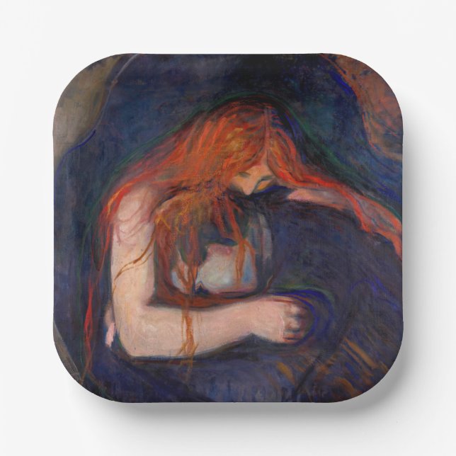 Edvard Munch - Vampire / Liebe und Schmerz Pappteller (Vorderseite)