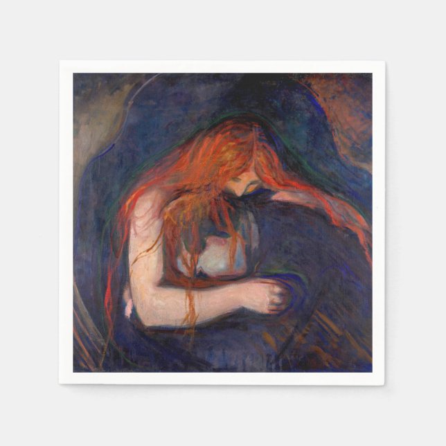 Edvard Munch - Vampire / Liebe und Schmerz Serviette (Vorderseite)