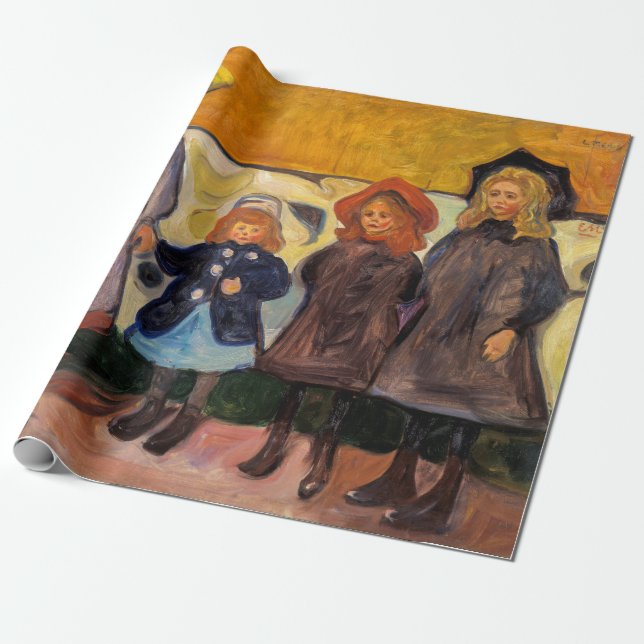 Edvard Munch - Vier Mädchen in Asgardstrand Geschenkpapier (Ungerollt)