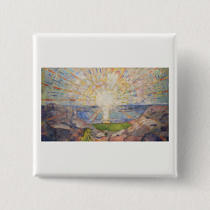 Edvard Munch Wandgemälde Die Sonne (Solen) (1911) Button