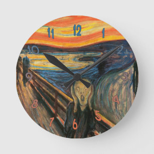 Edvard Munch's The Scream Runde Wanduhr