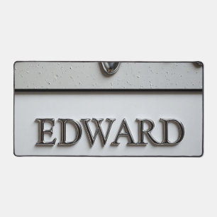 Edward Chrome Namensschild mit flüssigen Metalltro Schreibtischunterlage