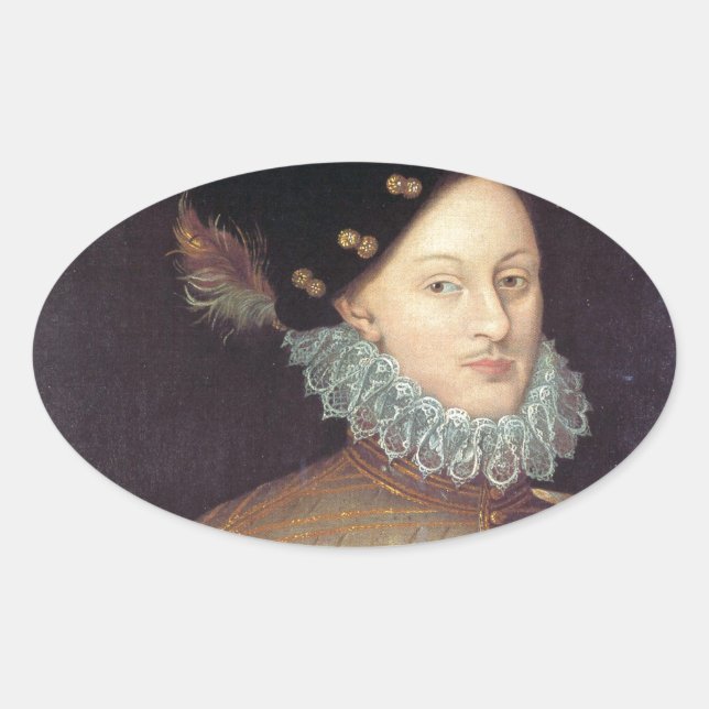 Edward de Vere, 17. Earl of Oxford Ovaler Aufkleber (Vorderseite)