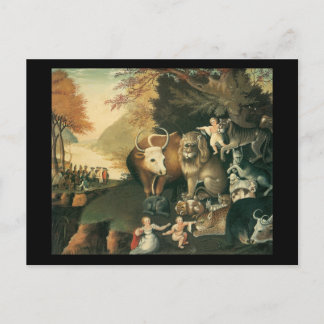 Edward Hicks Reich des Friedens Postkarte
