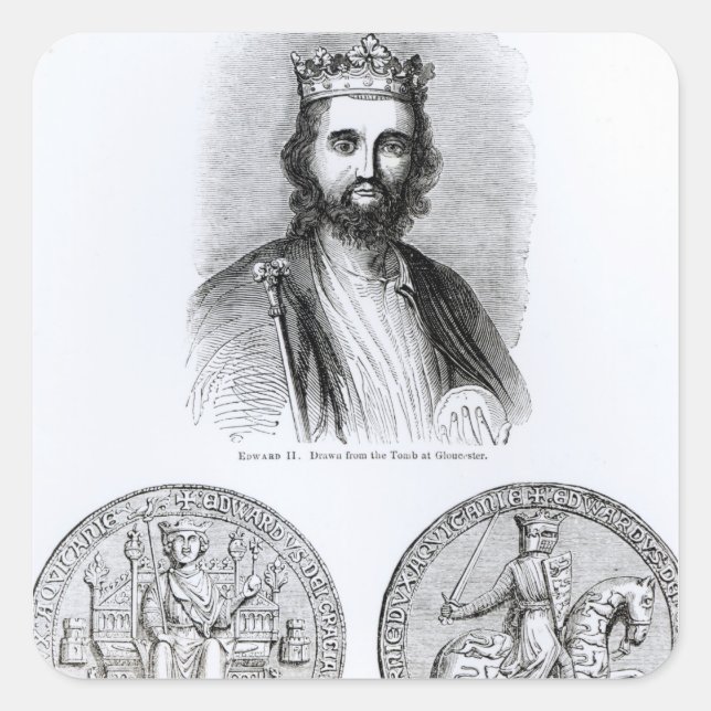 Edward II gezeichnet aus dem Grab Quadratischer Aufkleber (Vorderseite)