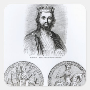 Edward II gezeichnet vom Grab Quadratischer Aufkleber