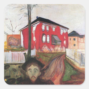 Edward kauen Kunst-Malerei Quadratischer Aufkleber