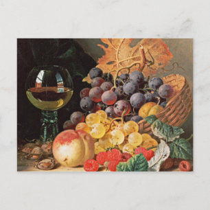 Edward Ladell - ein Korb aus Trauben, Himbeeren Postkarte