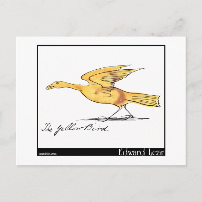 Edward Lears Gelber Vogel Postkarte (Vorderseite)