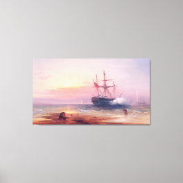 Edward Moran Salute bei Sunset Leinwanddruck