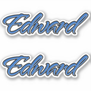 Edward Name Blue Autocollants Sticker Stickerset