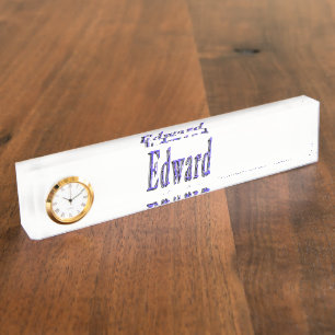 Edward, Name, Logo, Schreibtisch-Namensschild mit Namensplakette
