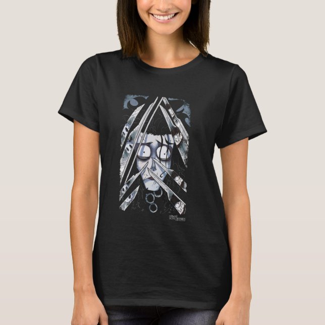 Edward Scissorhand animiert Edward Faces Big Ches T-Shirt (Vorderseite)