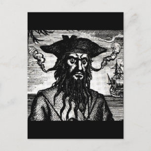 Edward Teach Portrait Postkarte