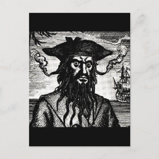 Edward Teach Portrait Postkarte (Vorderseite)