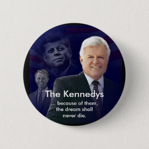 Edward (Ted) Kennedy mit Jack und Bobby-Button Button