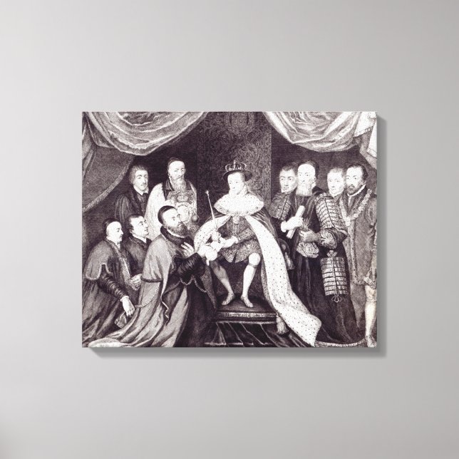 Edward VI. Gewährung der Charta Leinwanddruck (Vorderseite)