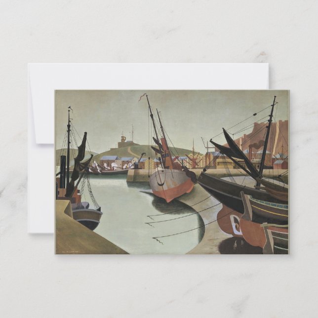 Edward Wadsworth painting, Seaport, Dankeskarte (Vorderseite)