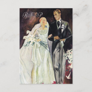Edwardian élégant épousant Rsvp