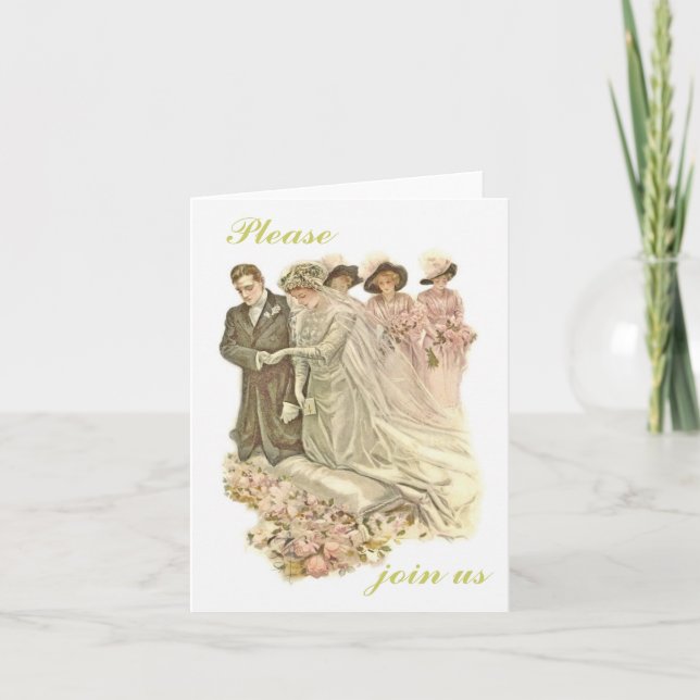 Edwardian, Vintage Wedding Card Einladung (Vorderseite)