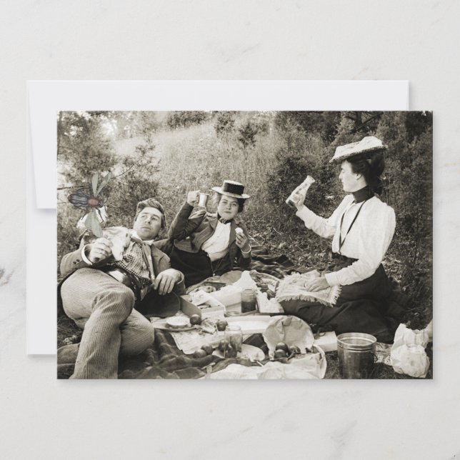 EDWARDIAN ZEITRAUM-PICKNICK-LUSTIGE EINLADUNG (Vorderseite)