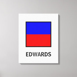 Edwards Familienname Nautische Flagge Leinwanddruck