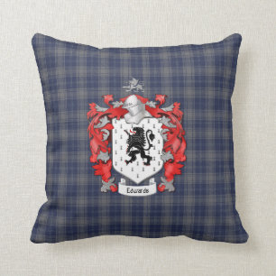 Edwards Familienwappen und Tartan Kariert Kissen