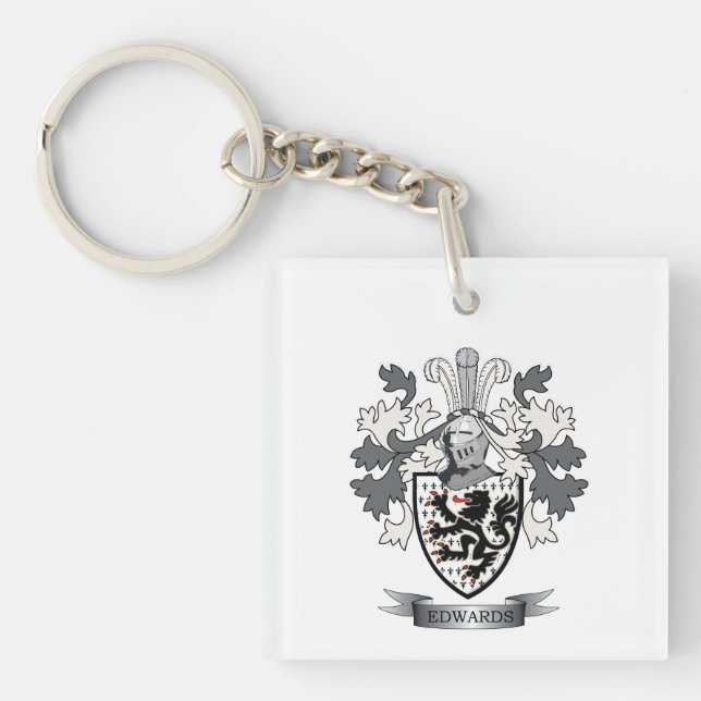 Edwards Familienwappen-Wappen Schlüsselanhänger (Vorderseite)