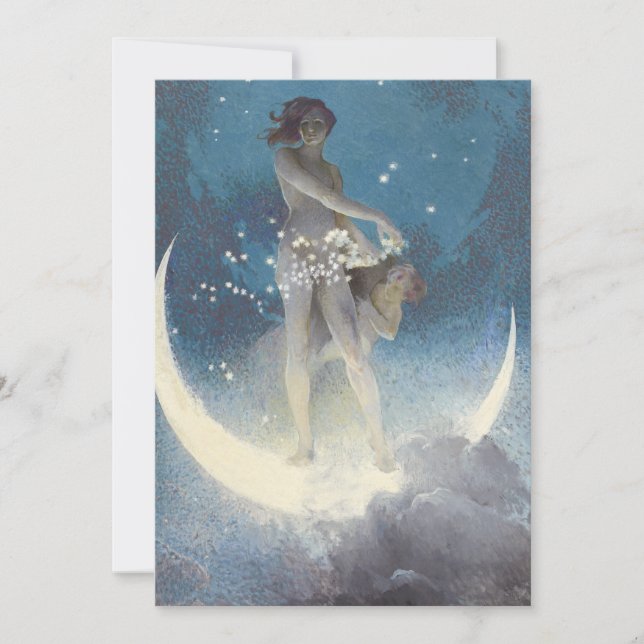 Edwin Blashfield Stars Scattering Art Nouveau Einladung (Vorderseite)