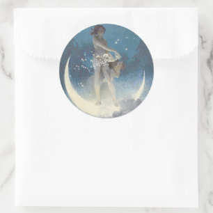 Edwin Blashfield Stars Scattering Art Nouveau Runder Aufkleber