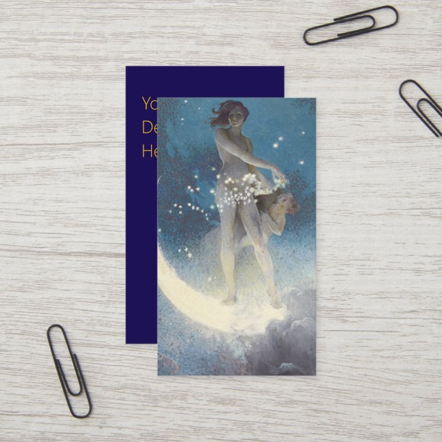 Edwin Blashfield Stars Scattering Art Nouveau Visitenkarte (Vorderseite/Rückseite Beispiel)