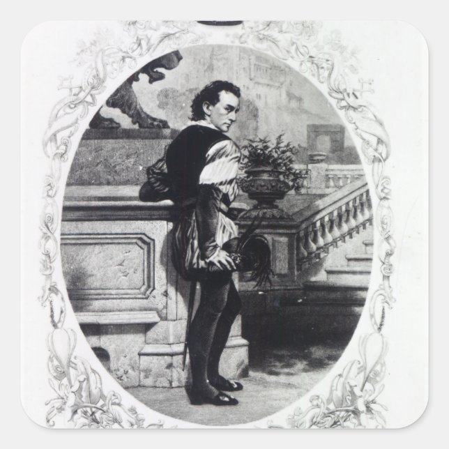 Edwin Booth als Iago Quadratischer Aufkleber (Vorderseite)