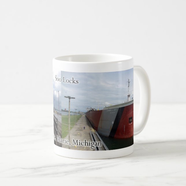 Edwin H. Gott bei Soo Locks Tasse (VorderseiteRechts)
