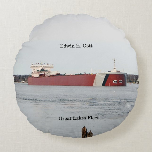 Edwin H. Gott rundes Kissen (Vorderseite)