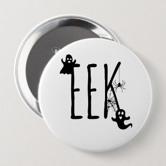 EEK! Geister & Halloween-Spinne Schwarz & Weiß Button