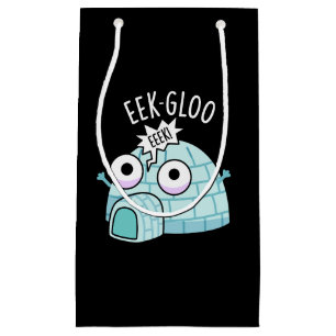 Eek-gloo Lustiger Iglu-Wortwitz Dunkler Hintergrun Kleine Geschenktüte