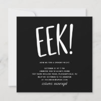 EEK! Moderne lustige Halloween-Party | Schwarz Gru