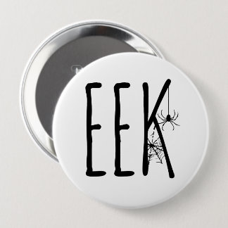 EEK Spinne & Spinnennetz Halloween Schwarz & Weiß Button