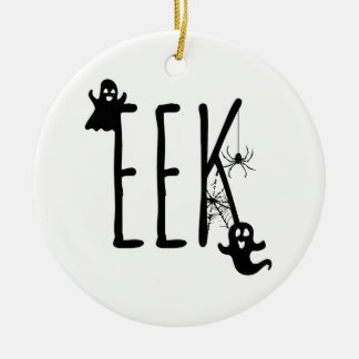 Eek Whimsical Geister & Spinne Halloween Keramik Ornament