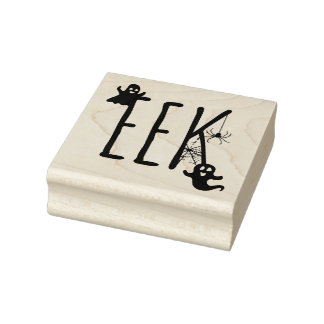 Eek Whimsical Spooky Ghost & Spider Halloween Gummistempel
