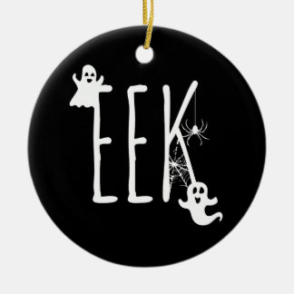 Eek Whimsische Geister & Spinne Halloween Schwarz Keramik Ornament