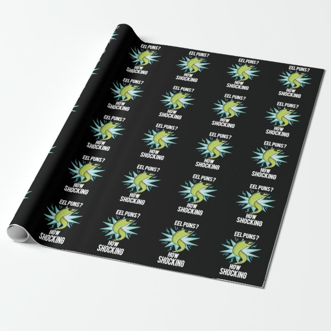 Eel Puns wie schockierend Funny Animal Pub Dark BG Geschenkpapier (Ungerollt)