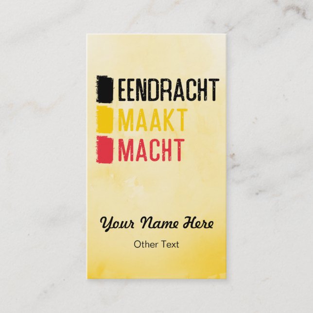 Eendracht Maakt Macht Cartes de visite belges de d (Devant)