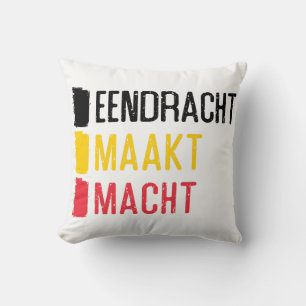 Eendracht Maakt Macht Pillow, belgisches Motto Kissen