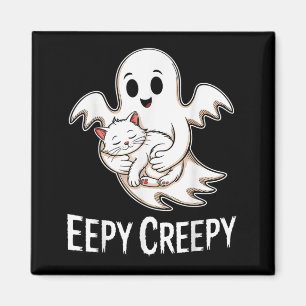 Eepy creepy – süße schlafende Katze und Geist Hall Magnet