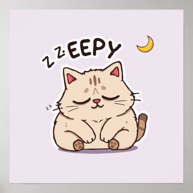 Eepy Sleepy Cat Poster (Vorne)