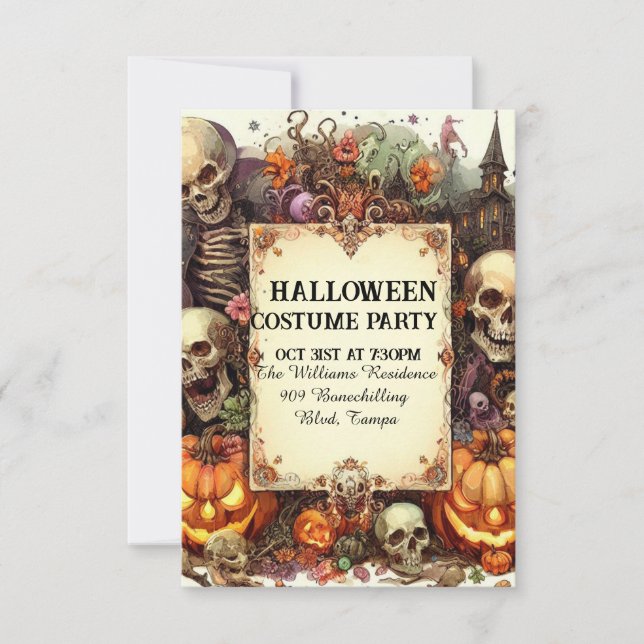 Eerie Abend Einladung: Personalisiertes Halloween- Einladung (Vorderseite)