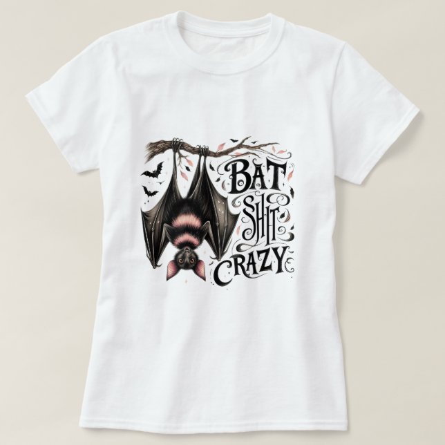 Eerie Arboreal Bat Deco T-Shirt (Design vorne)